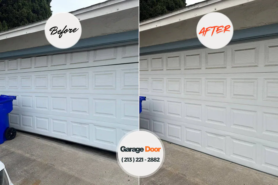 Before and after: garage door repair Oran, MO